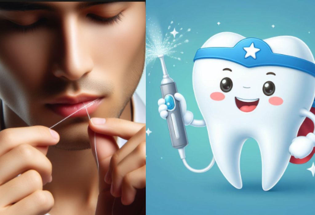 dental floss Vs water floss - a comparison between the two