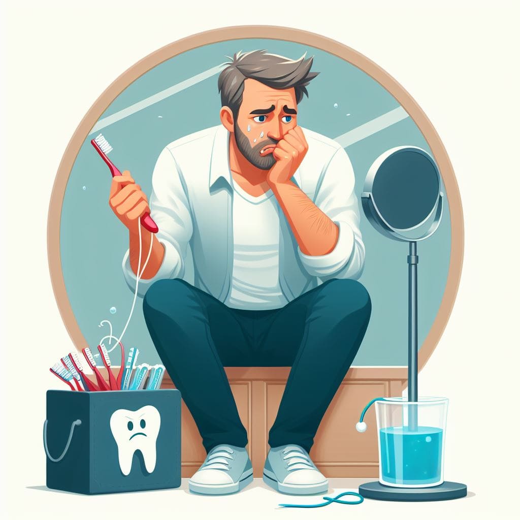 stress and oral health, a man anxious is seen due to oral health